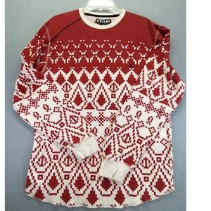 Volcom Men's Thermal Sweater, Pullover, Red/White, Size L